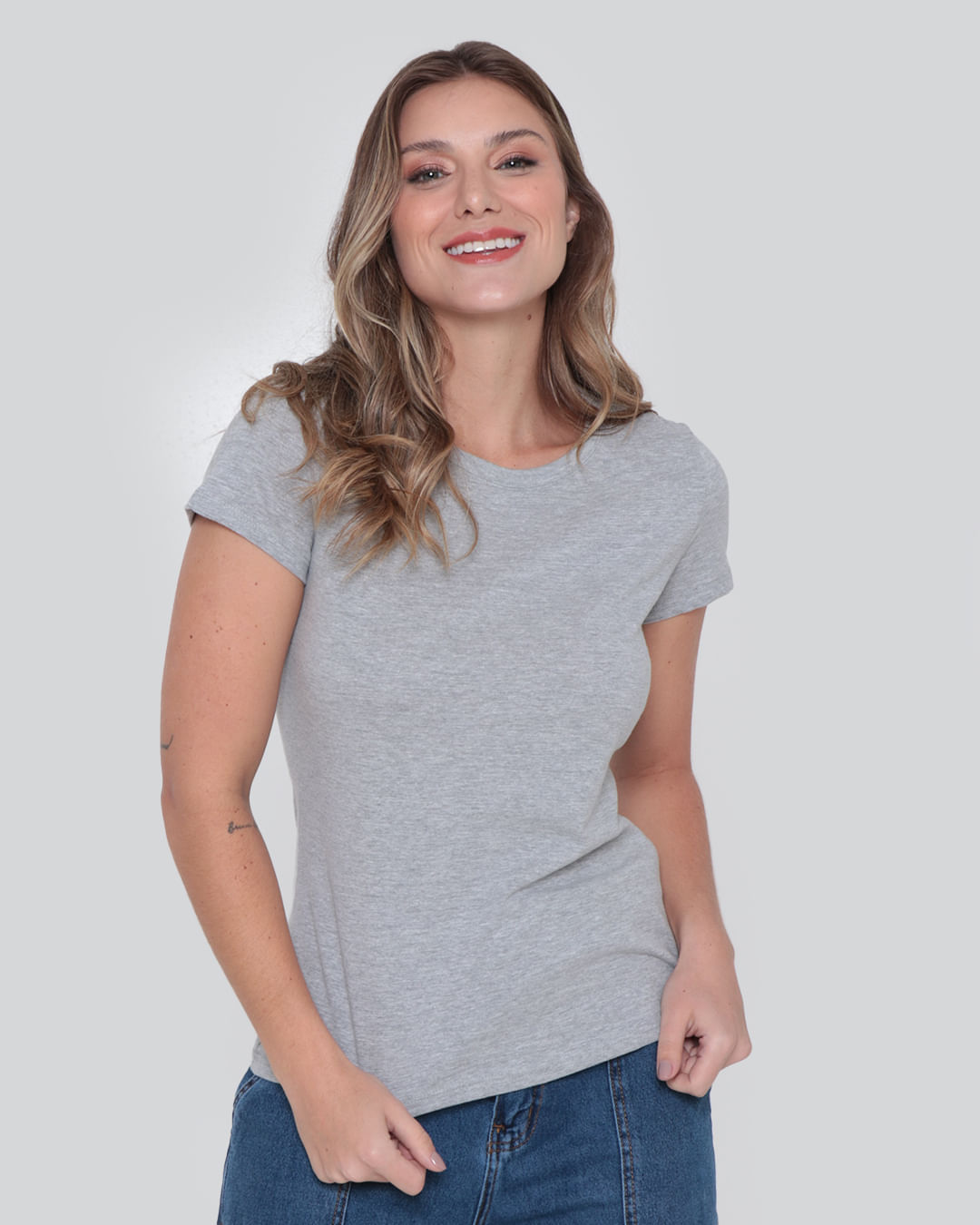 Blusa Feminina Básica Cinza