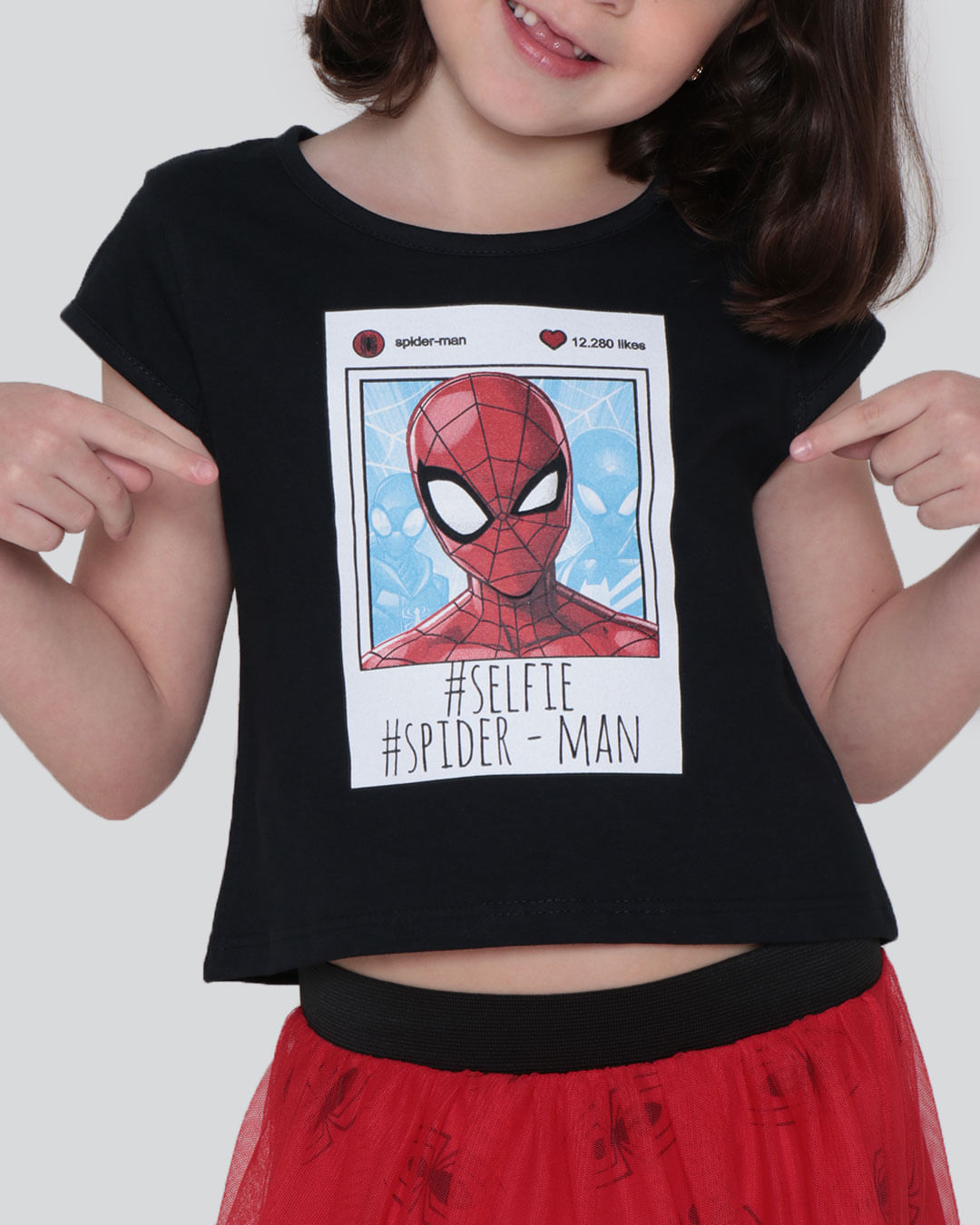 Camiseta Spider Man Tshirt Homem Aranha Logo Casual Rosa Preto