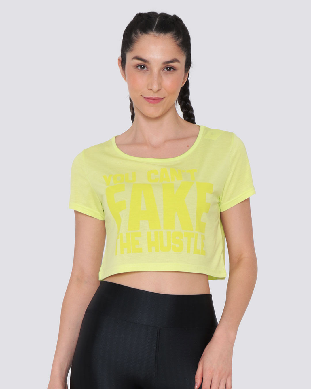 Blusa Cropped Fitness Fitter Neon Verde