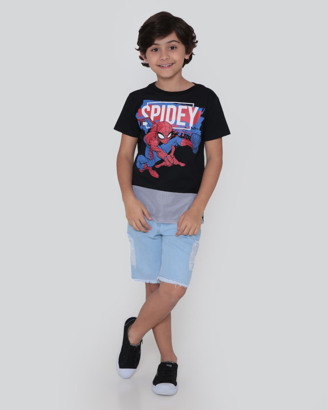 Camiseta Juvenil Homem Aranha Marvel Preta