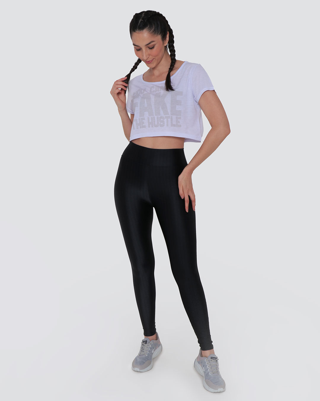 Blusa Cropped Fitness Fitter Neon Branco