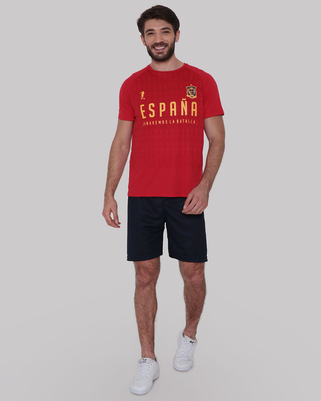 Camiseta Masculina Fitness Espanha Vermelho Médio