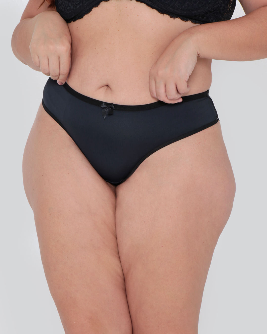 Calcinha Feminina Plus Size Fio Renda Preta