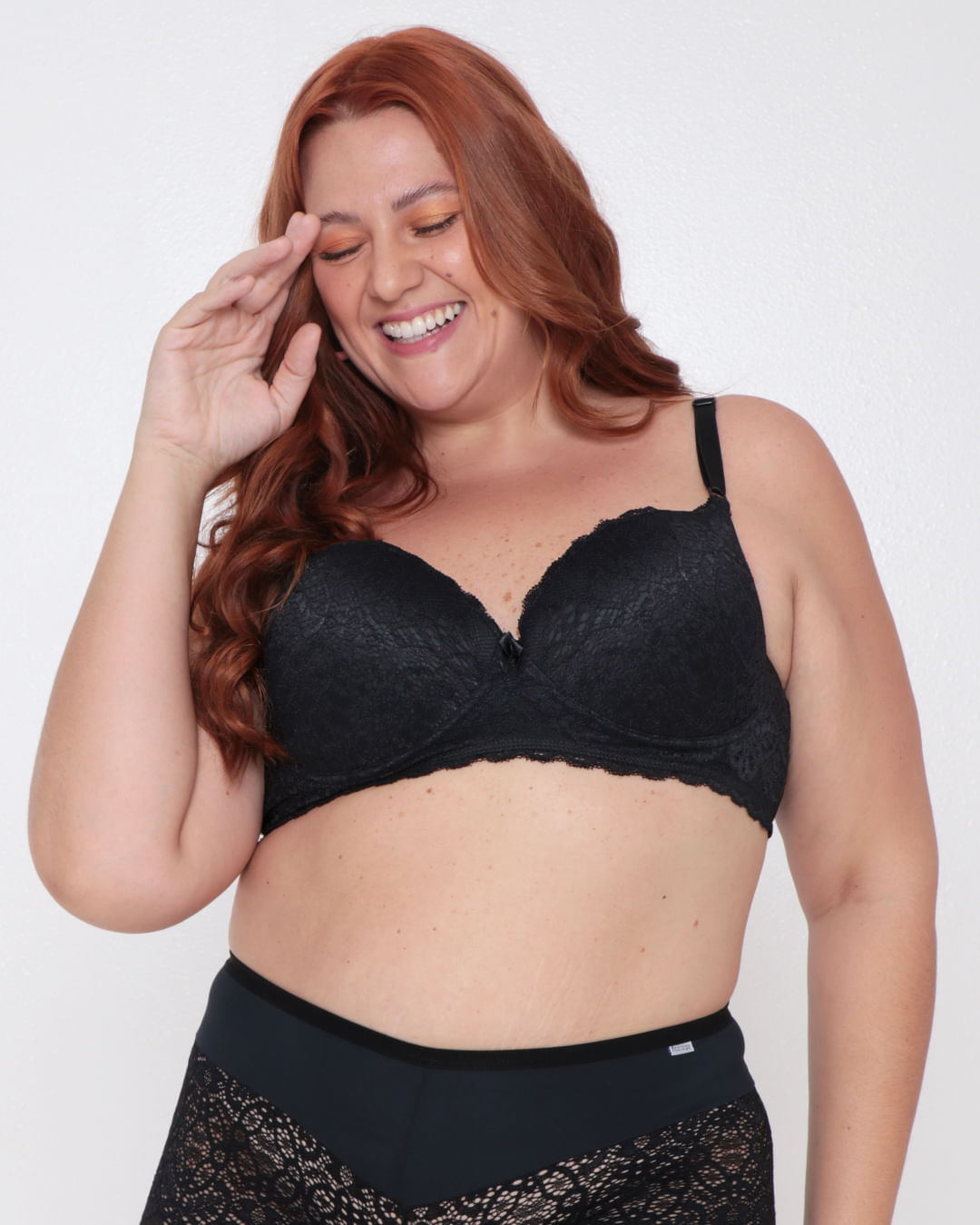 Sutiã Plus Size Com Base Renda Preta