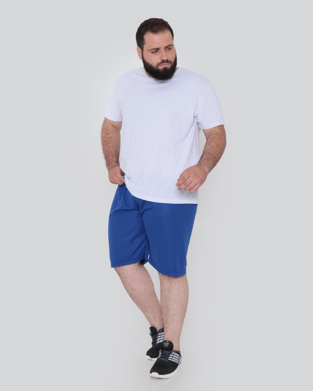 Bermuda Plus Size Fitness Masculina Azul