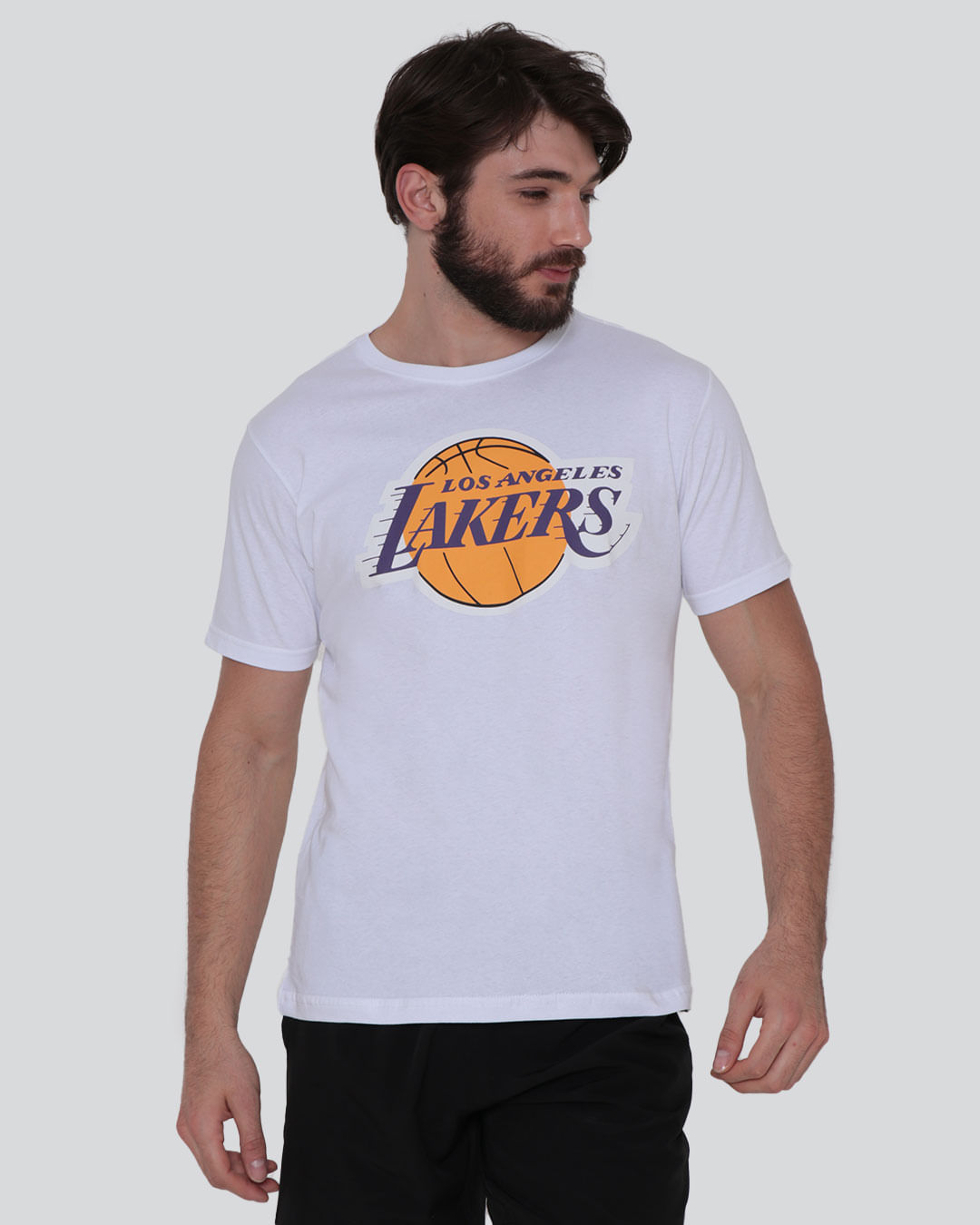 Camiseta Masculina Fitness Estampa Los Angeles NBA Branco