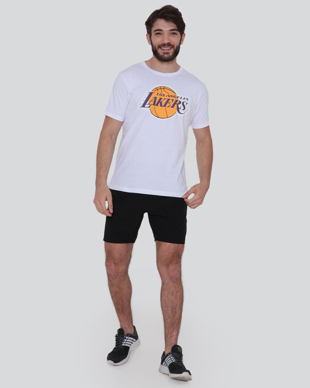 Camiseta Masculina Fitness Estampa Los Angeles NBA Branco