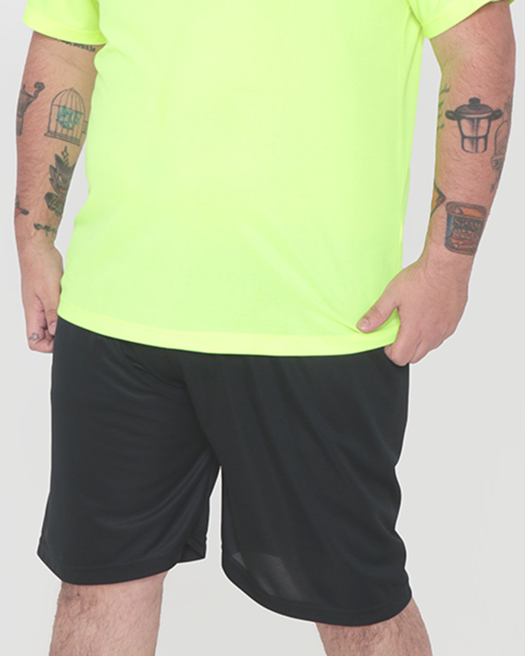 Bermuda Plus Size Fitness Masculina Preta