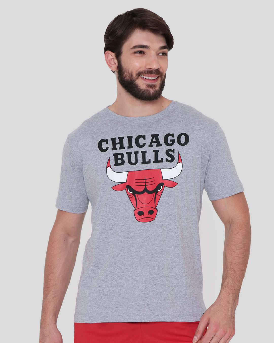 Camiseta Masculina Chicago Bulls Cinza