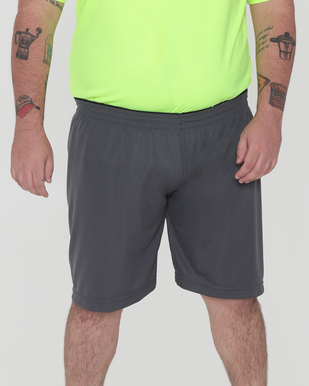 Bermuda Plus Size Fitness Masculina Cinza