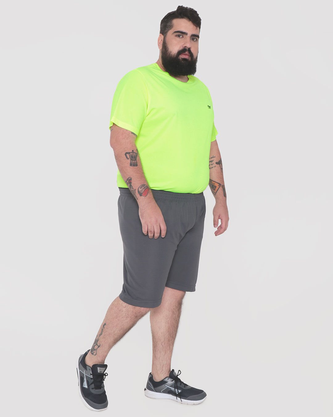 Bermuda Plus Size Fitness Masculina Cinza