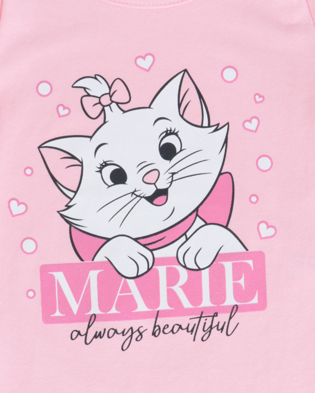 Blusa Infantil Disney Gata Marie Menina - Rosa Claro