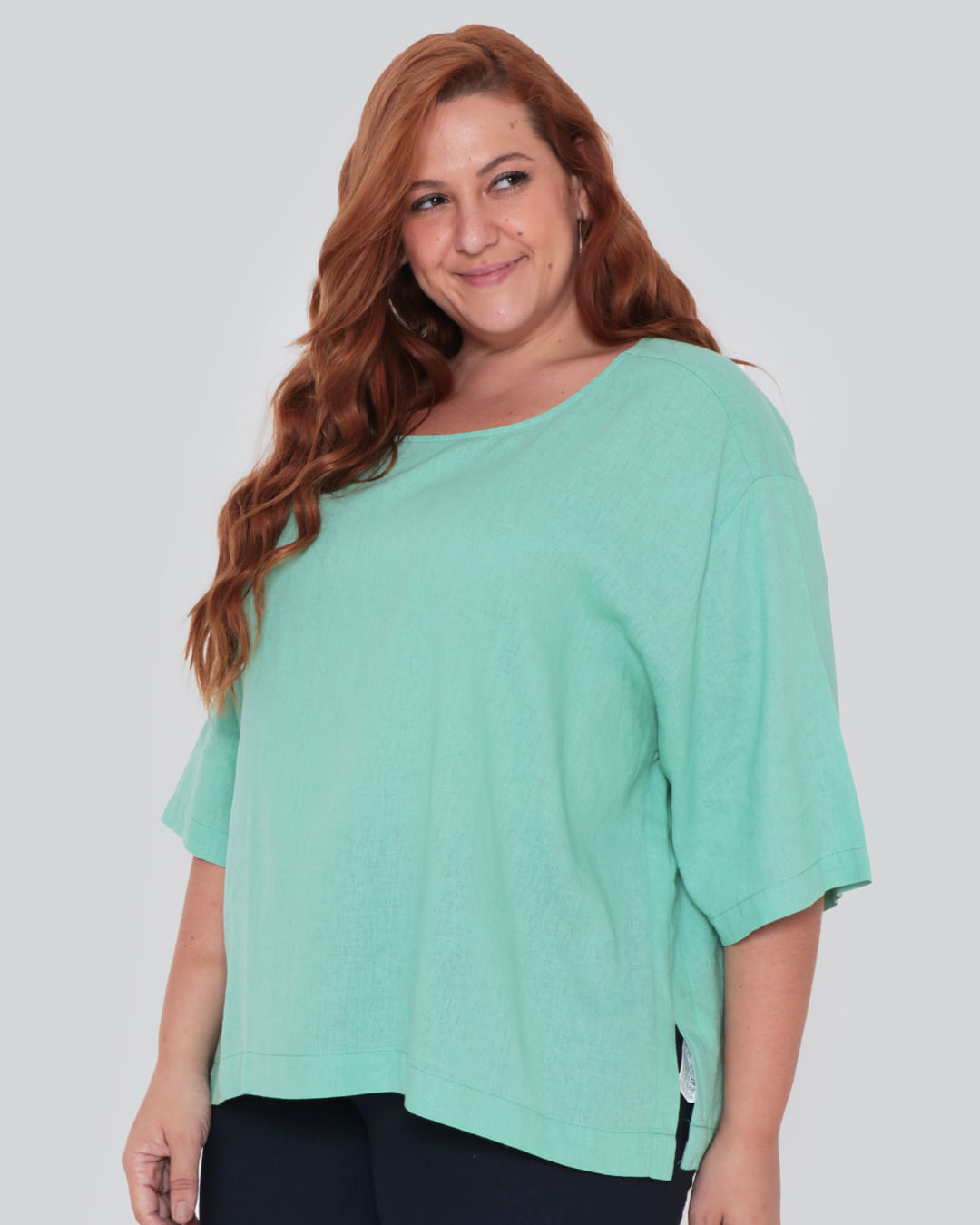 Blusa Feminina Plus Size Verde Claro