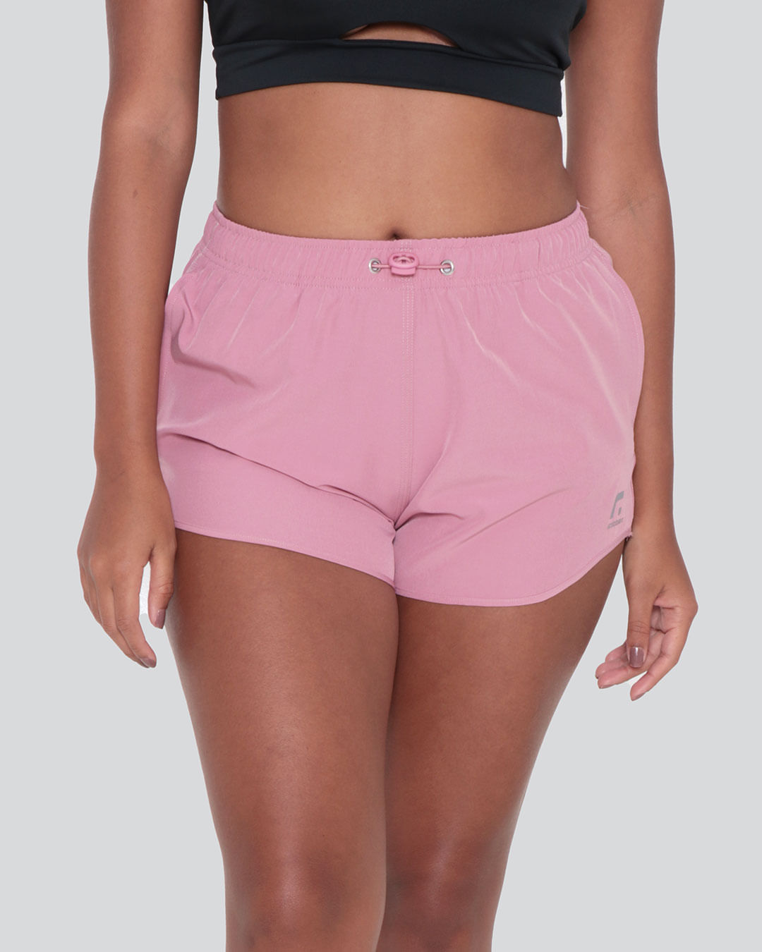 Short Feminino Boxer Fitness Fitter Regulador Rosa Claro