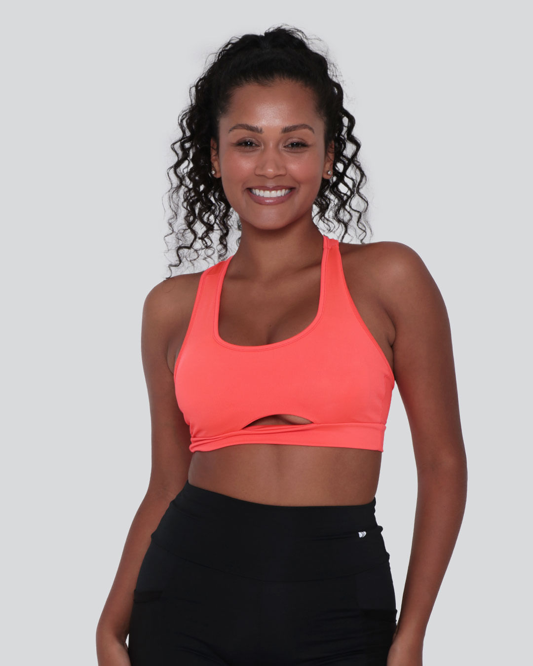 Top Feminino Fitness Fitter Nadador Neon Laranja