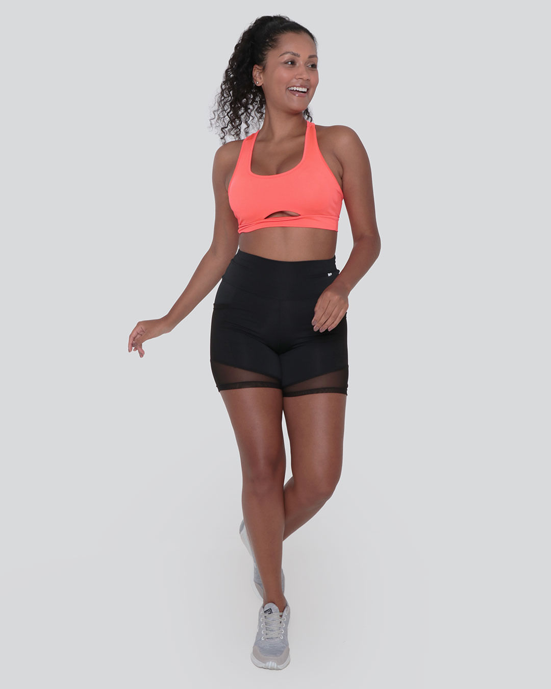 Top Feminino Fitness Fitter Nadador Neon Laranja