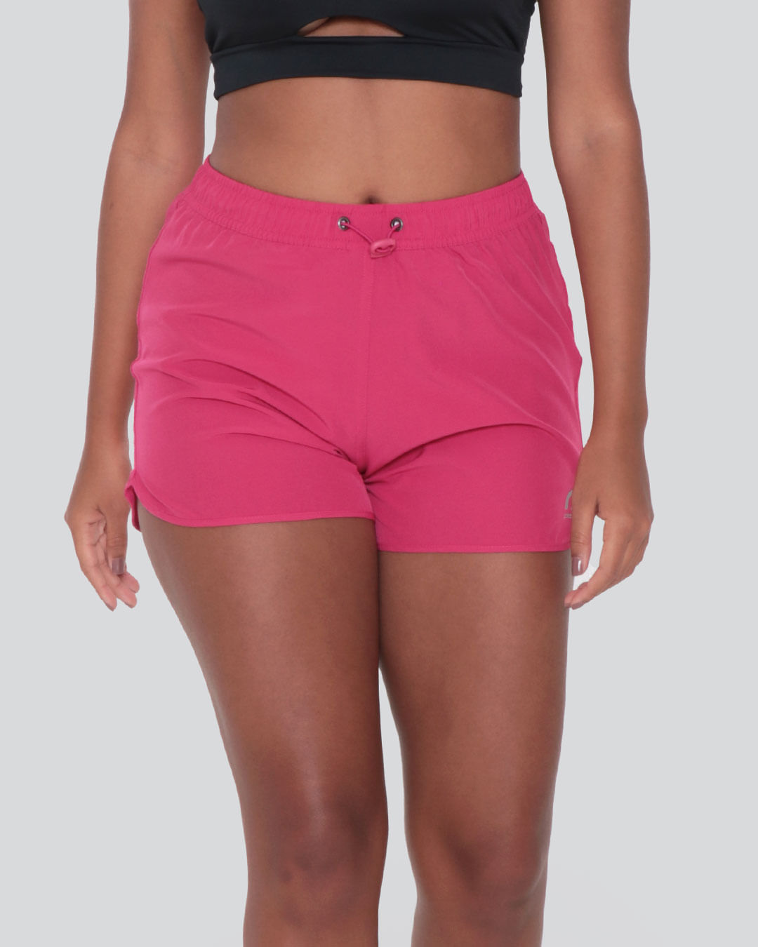 Short Feminino Boxer Fitness Fitter Bolso Invisível Rosa