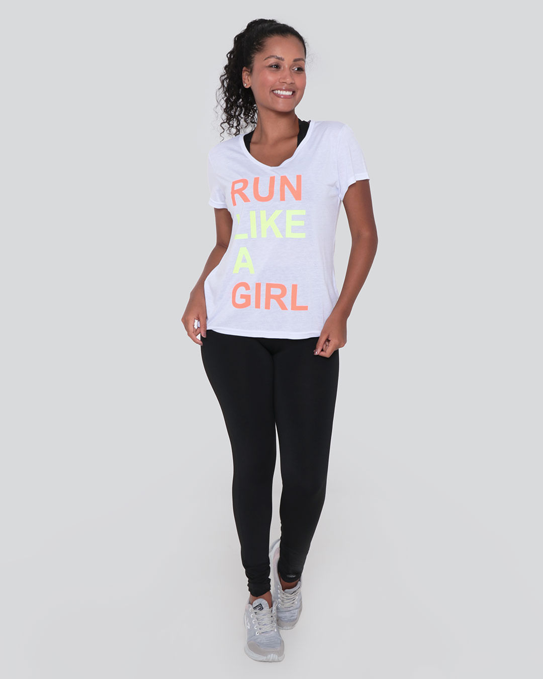 Blusa Feminina Fitness Fitter Run Like A Girl Branca