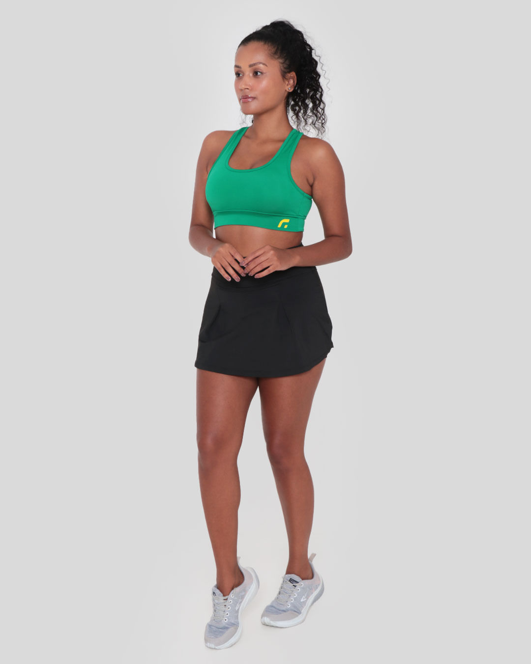 Short Saia Feminino Fitness Fitter Preto