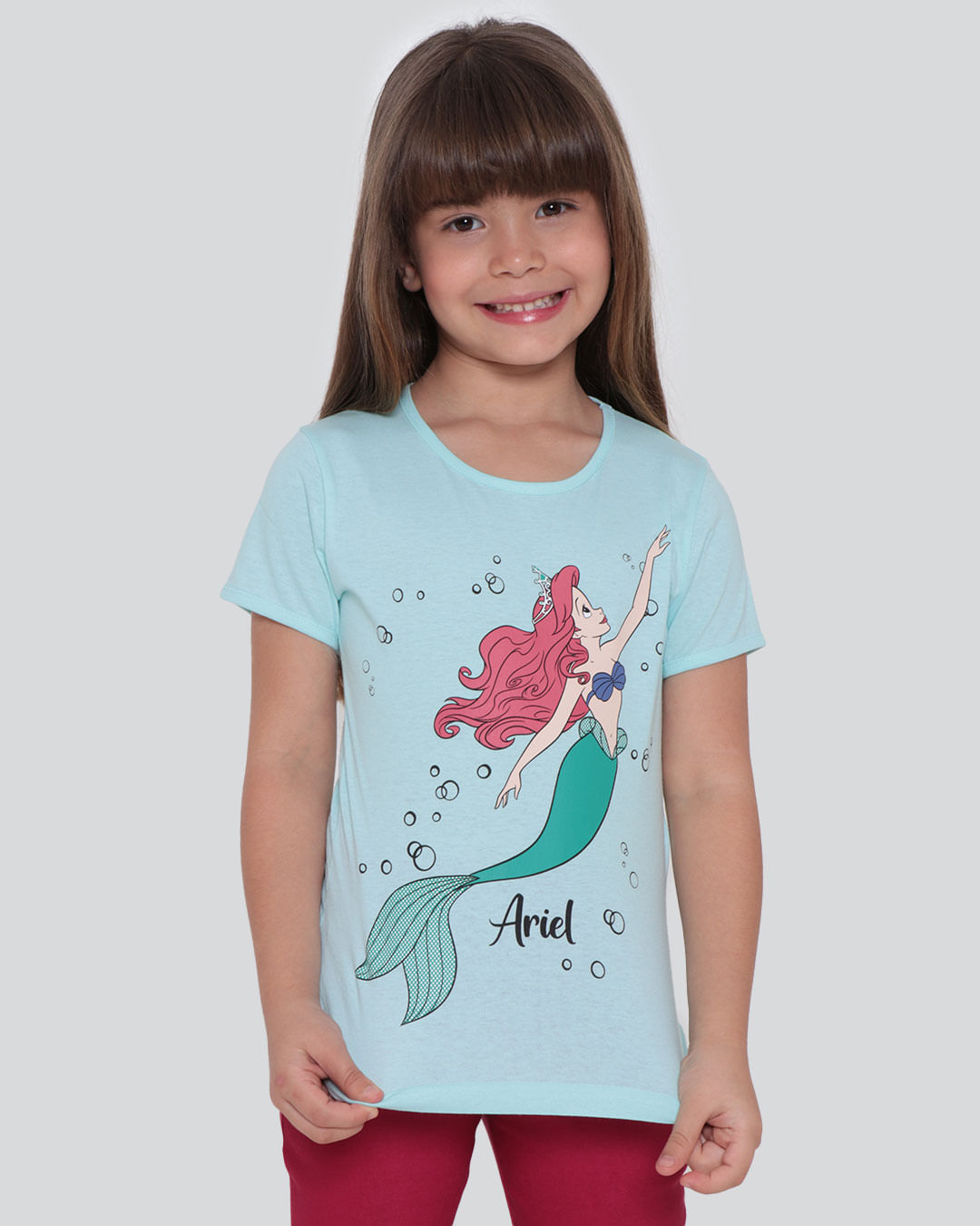 Blusa Infantil Disney Ariel Azul