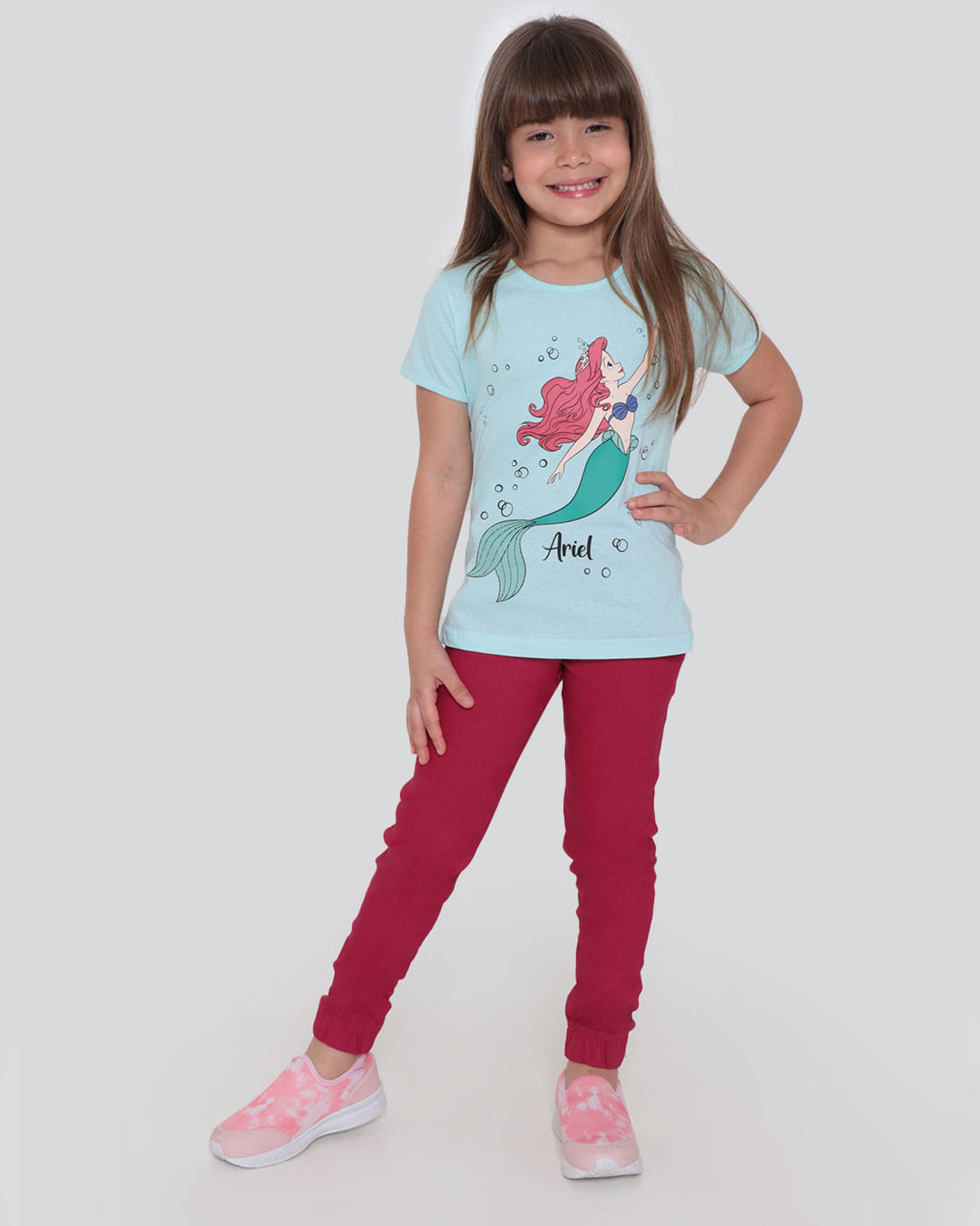 Blusa Infantil Disney Ariel Azul