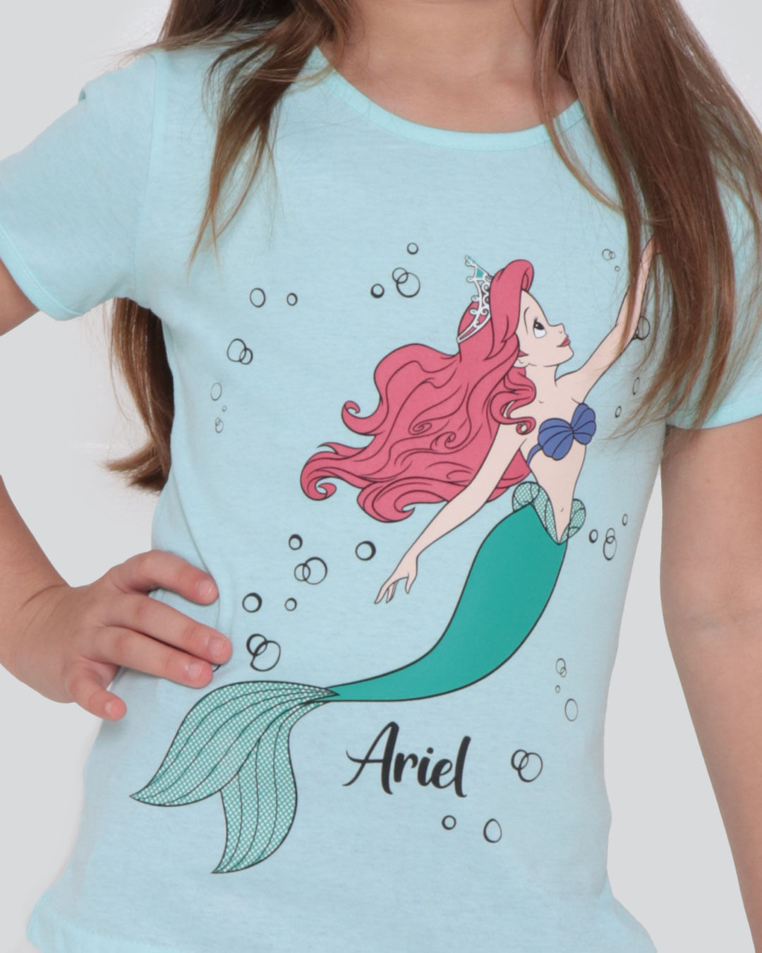 Blusa Infantil Disney Ariel Azul