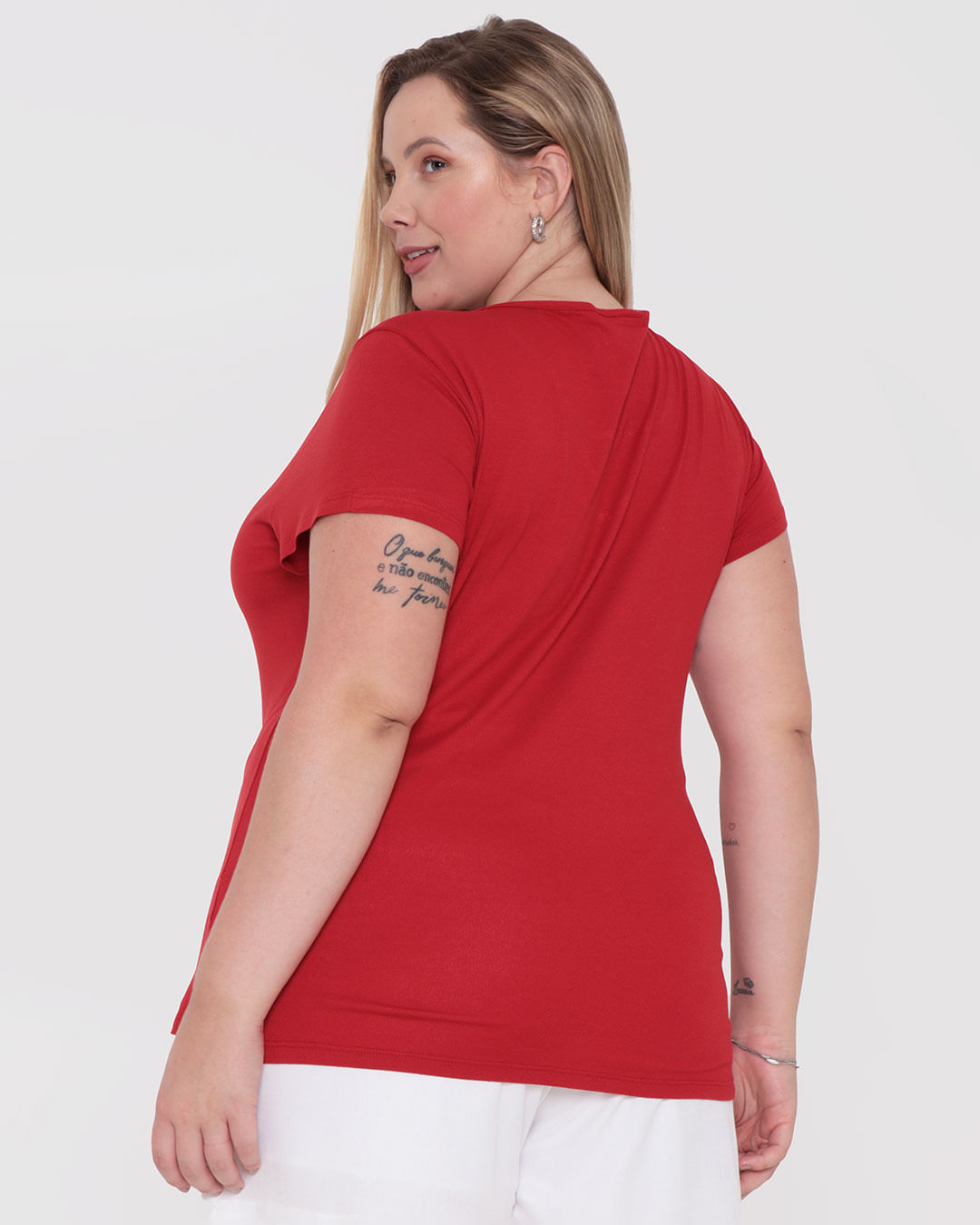 Blusa Plus Size Feminina Miçanga Vermelha