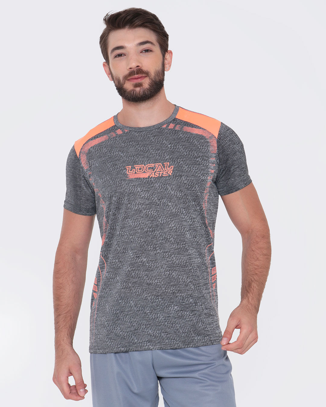 Camiseta Masculina Fitness Cinza