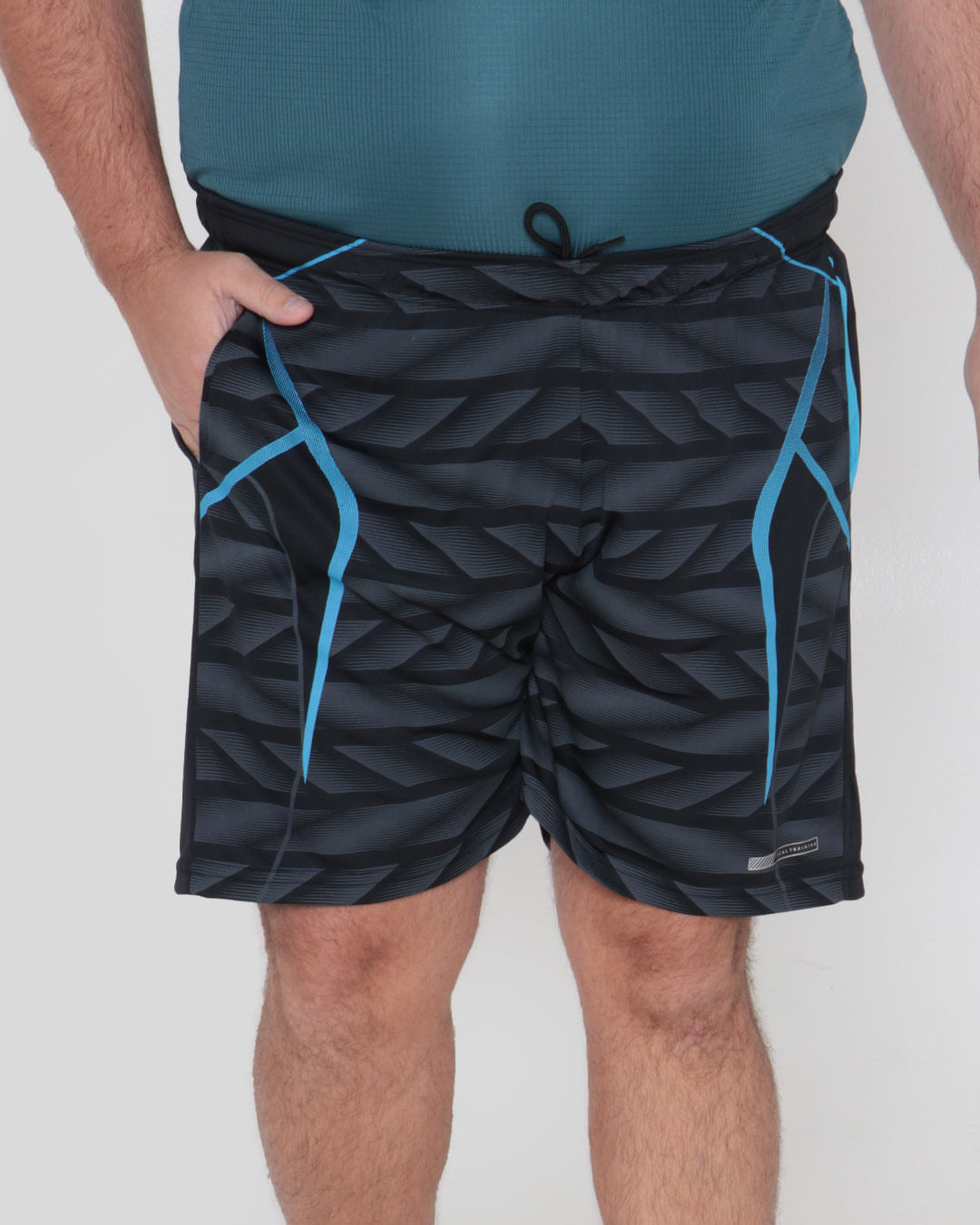 Bermuda Masculina Plus Size Fitness Preta