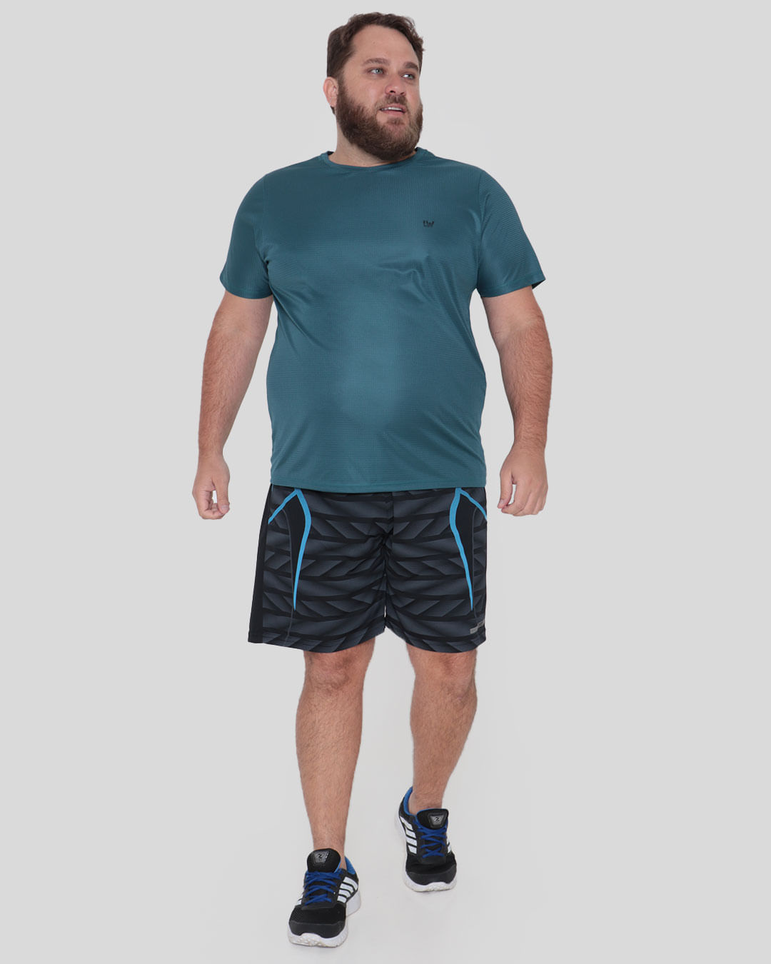 Bermuda Masculina Plus Size Fitness Preta