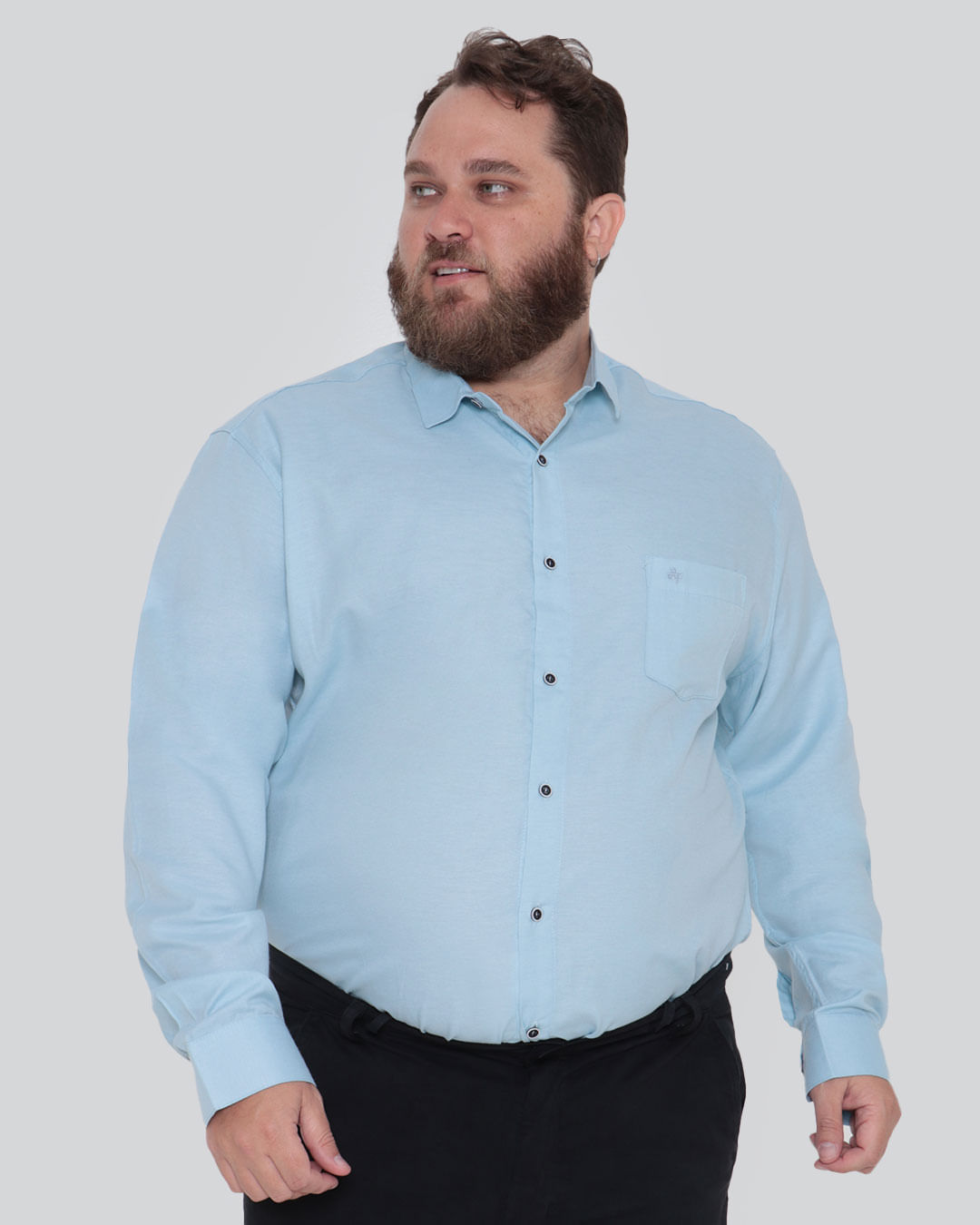 Camisa Plus Size Masculina Azul