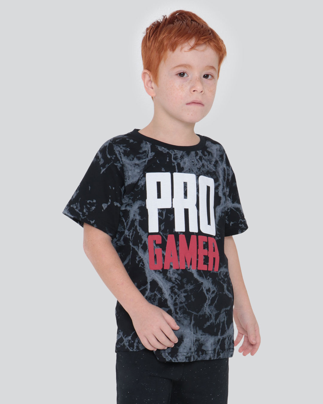 Camiseta Infantil Tie Dye Estampa Pro Game Preta