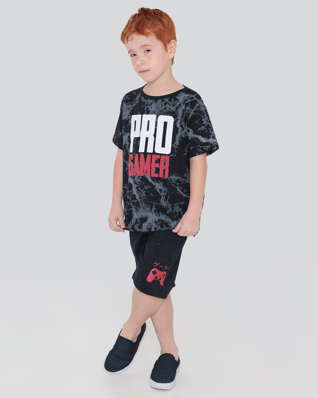 Camiseta Infantil Tie Dye Estampa Pro Game Preta