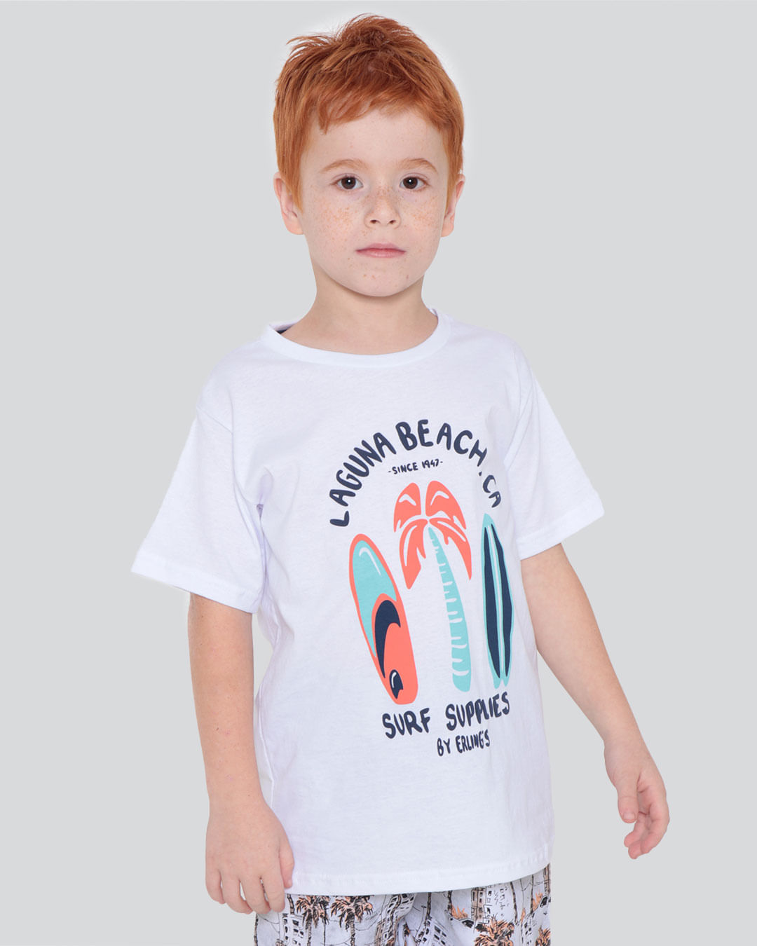 Camiseta Infantil Estampa Laguna Beach Branca