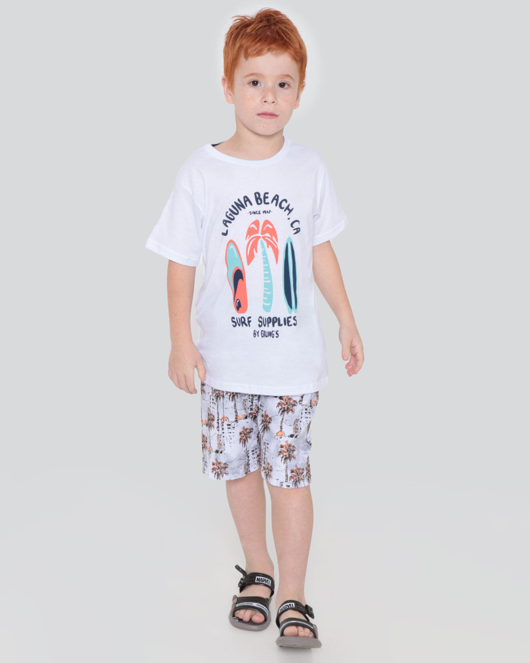 Camiseta Infantil Estampa Laguna Beach Branca