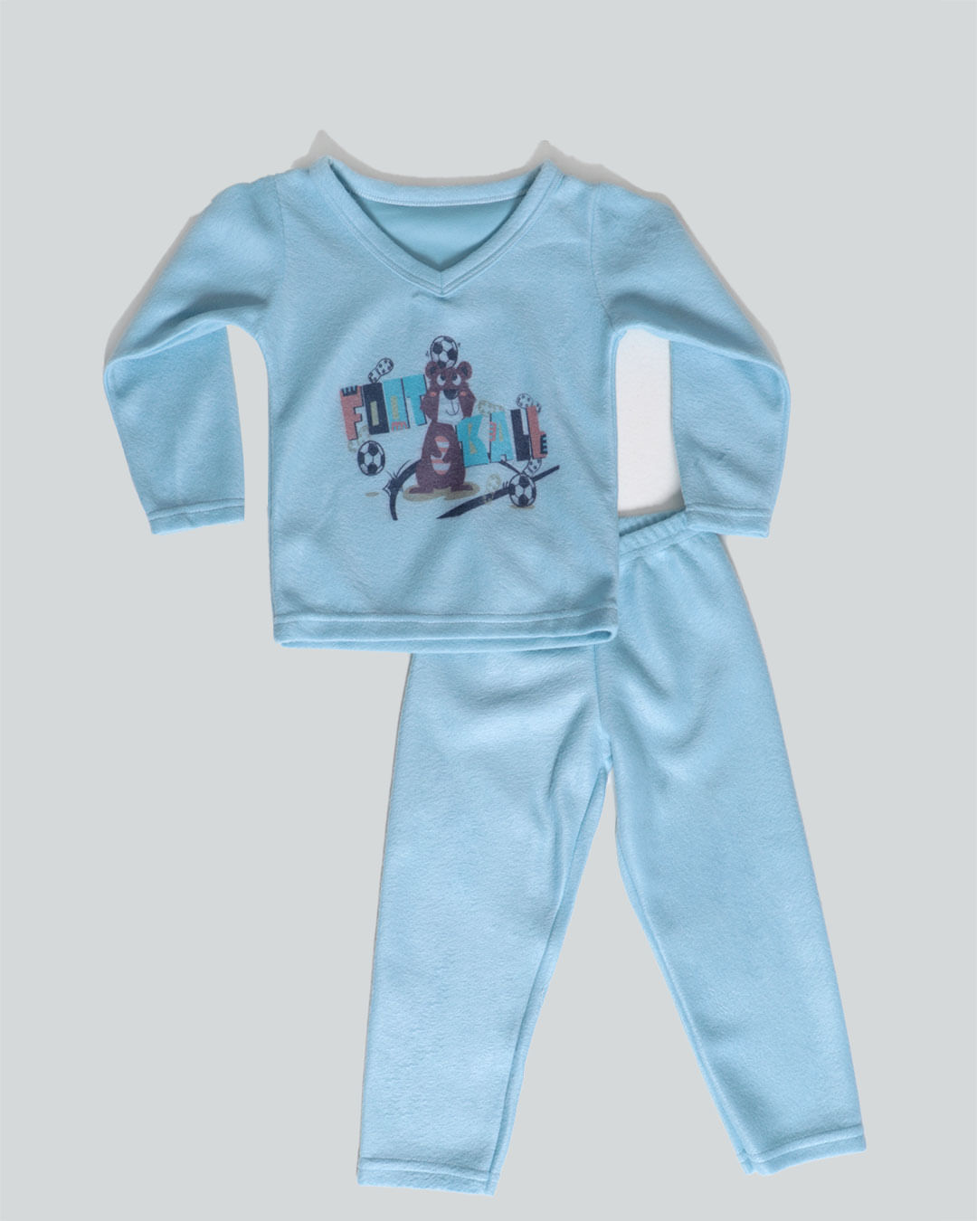 Pijama Bebê Soft Gola V Estampa Futebol Azul