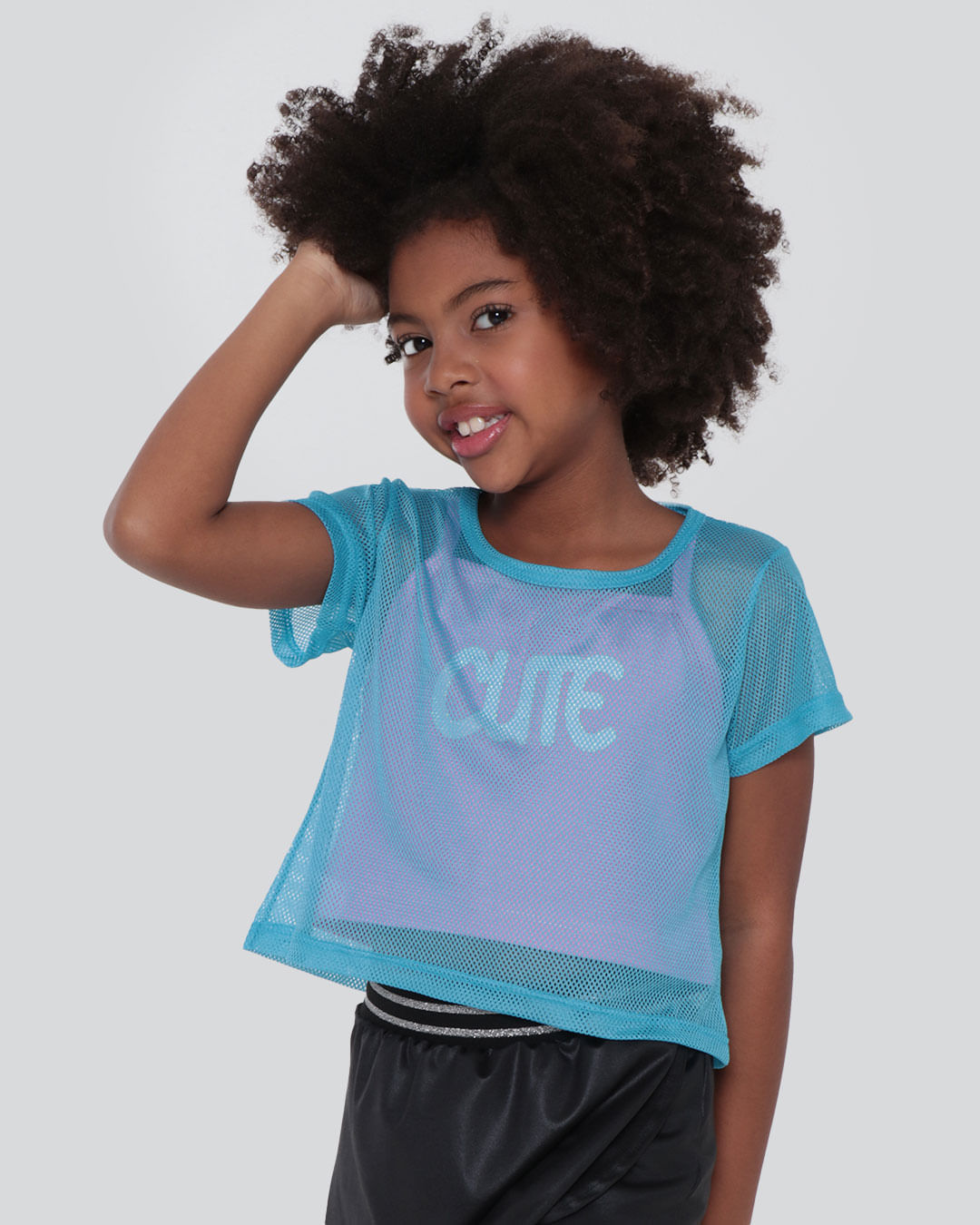 Blusa Infantil Sobreposição Tela Azul