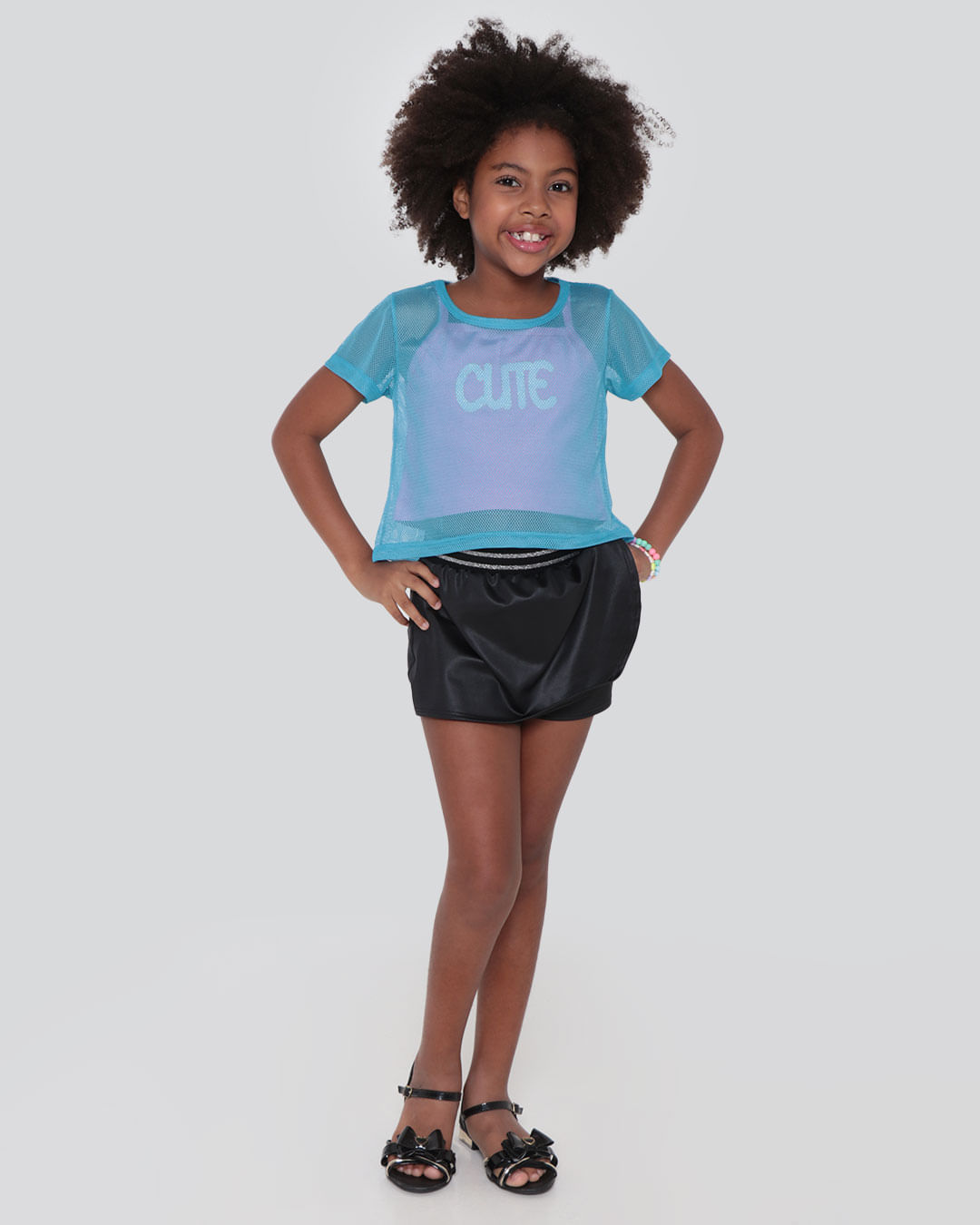 Blusa Infantil Sobreposição Tela Azul