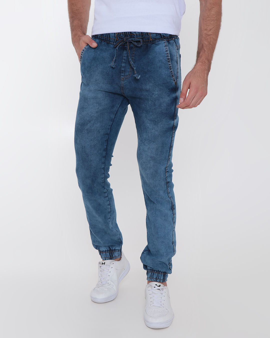 Calça Jeans Masculina Jogger Azul