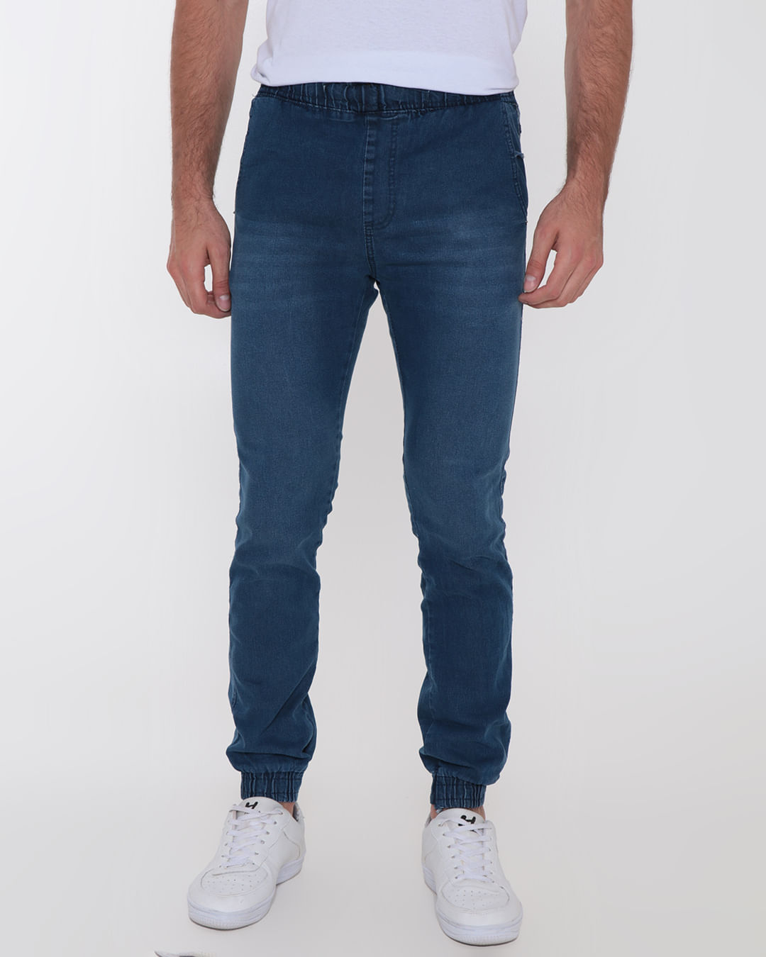 Calça Jeans Masculina Jogger Azul Médio