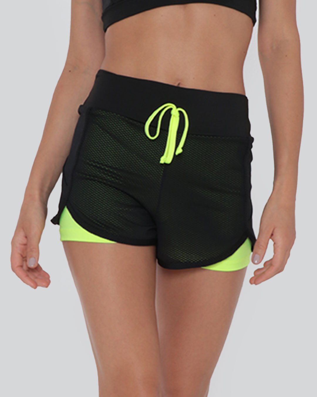 Short Feminino Fitness Fitter Ciclista Neon Verde