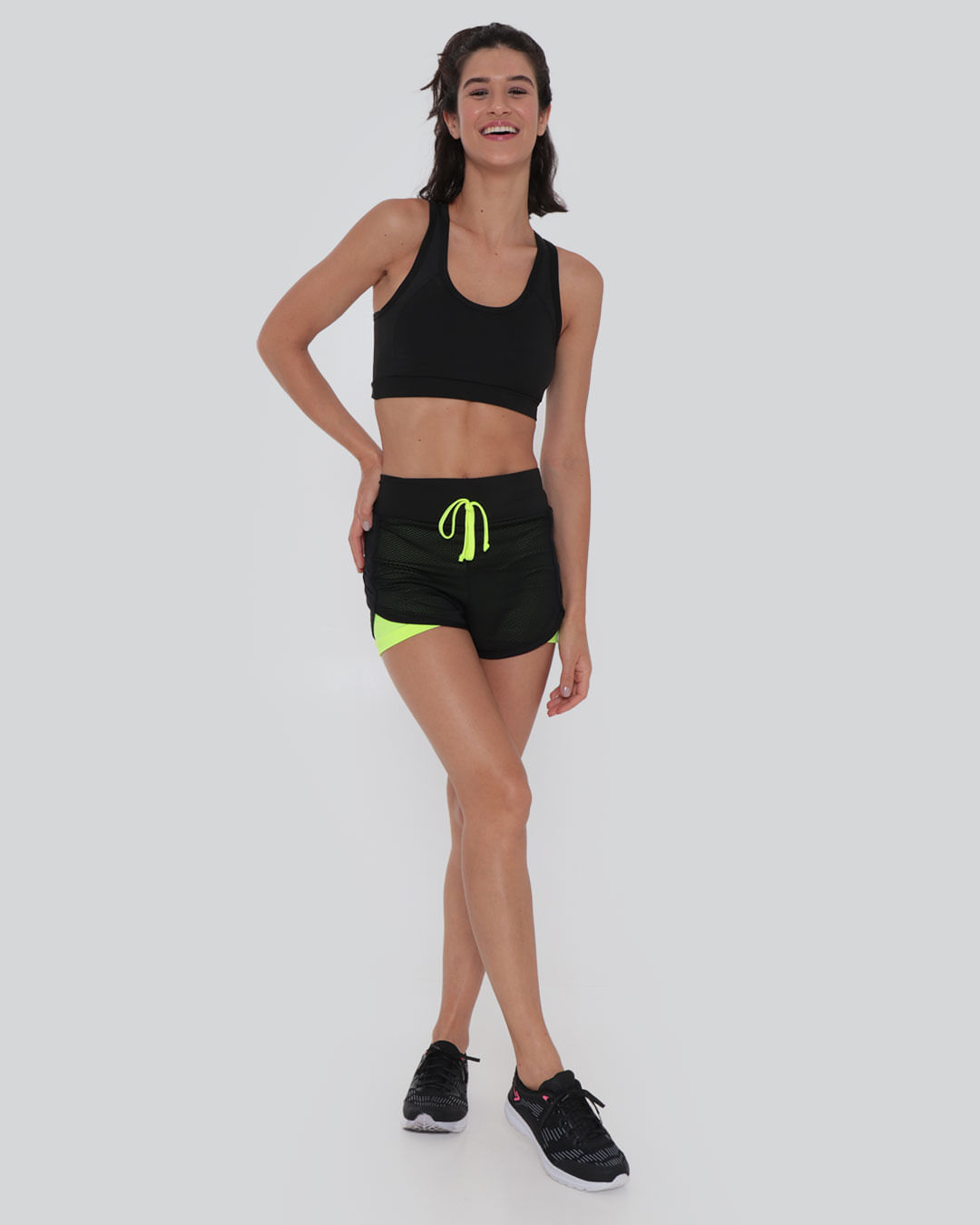 Short Feminino Fitness Fitter Ciclista Neon Verde