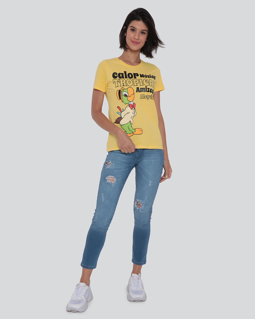 Camiseta Feminina Zé Carioca Disney Amarela