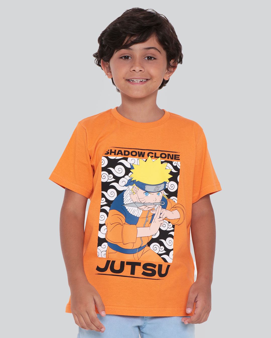 Camiseta Infantil Estampa Naruto Laranja