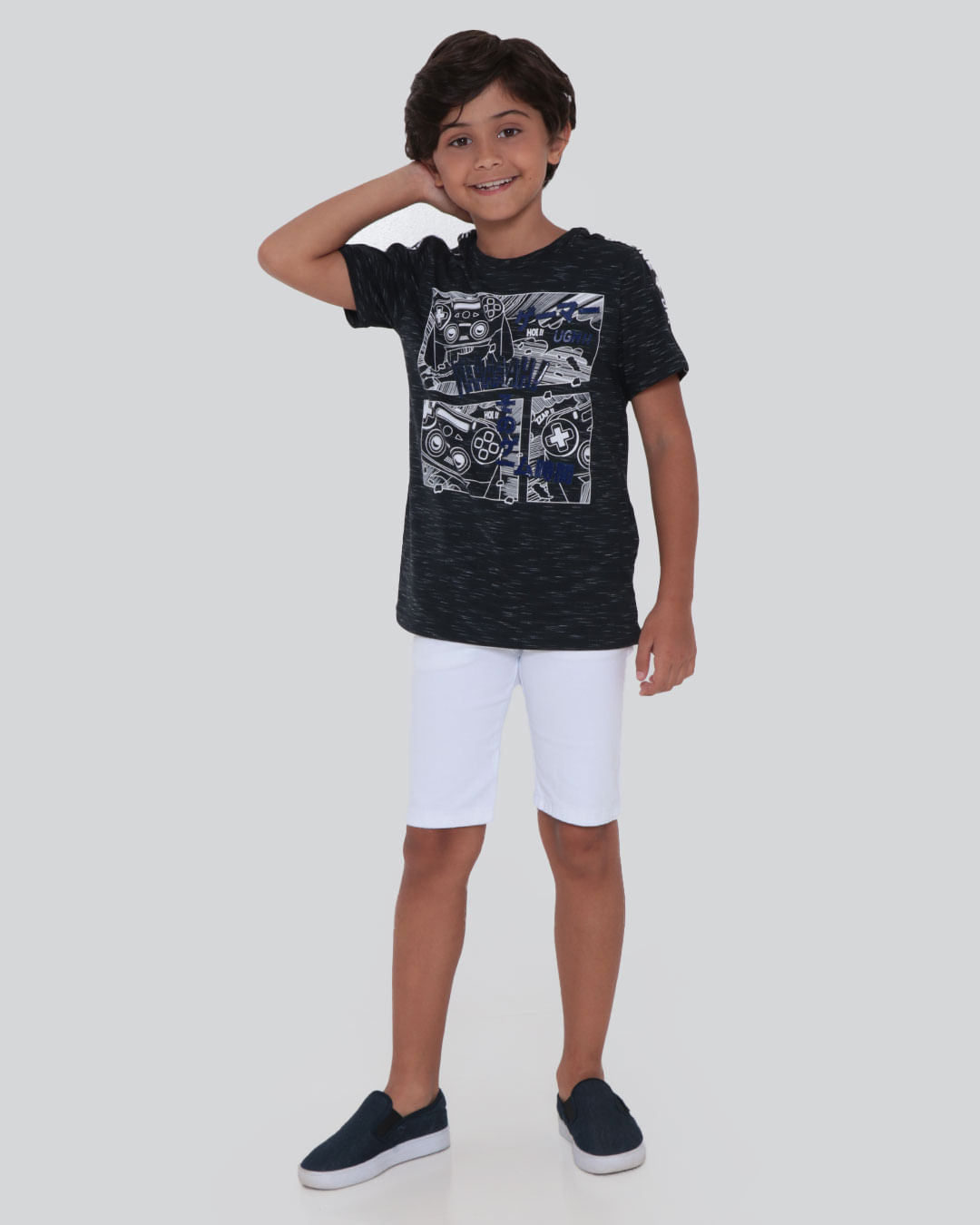 Camiseta Infantil Game Online Flamê Preta