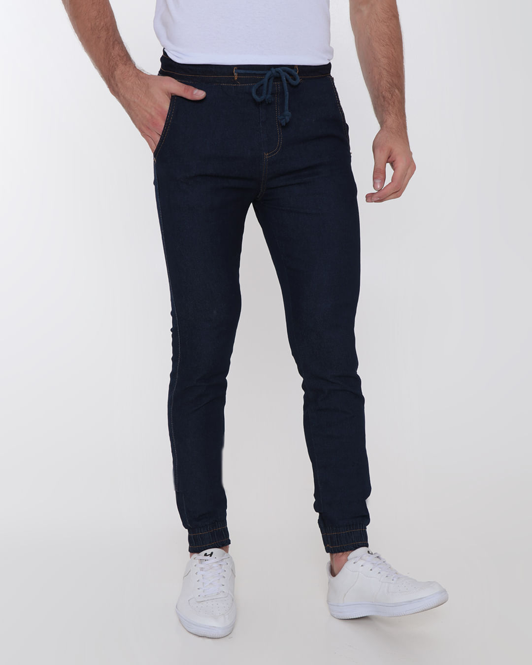 Calça Jeans Masculina Jogger Azul Escuro