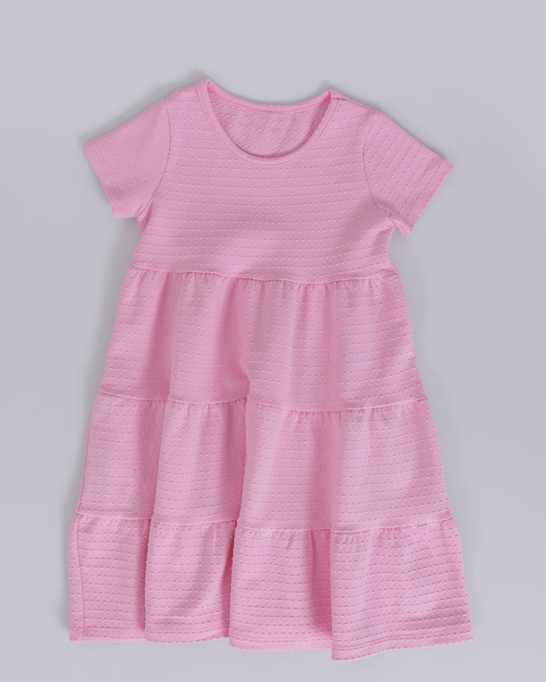 Vestido Bebê Texturizado Três Marias Rosa