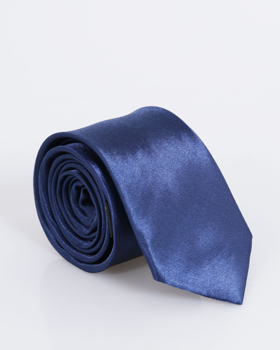 Gravata Masculina Slim Acetinada Lisa Azul