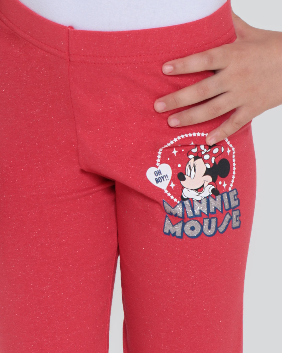 Calça Legging Infantil Feminina Boca Grande Vermelha - Otoni Store