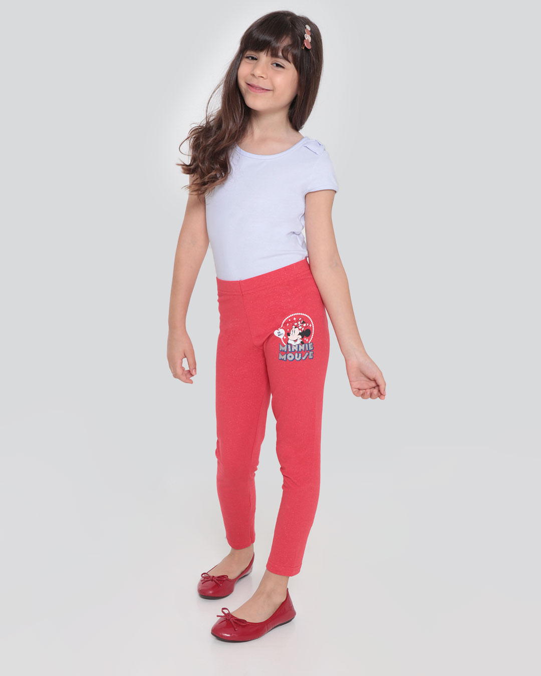 Calça Legging Infantil Feminina Boca Grande Vermelha - Otoni Store